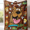 Flash Sale! Scooby-Doo Character-Inspired Flannel Fabric Blanket - Soft Warm Material, Contemporary Cartoon Fun Prints of Mysterious Robots Ghosts Snacks, Home Decor Items, Room Decor, Ideal for Fans