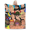 [Cozy Wrestling Flannel Blanket] Soft, Warm Wrestling-Themed Flannel Blanket - Cozy Throw for Couch, Office, Bed, Camping & Travel - Versatile All-Season Gift, Charming Anime Style Skin-friendly, lightweight and soft