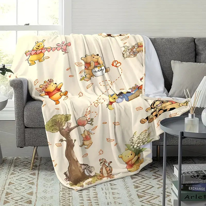 [SummerVibes] DISNEY CLASSIC Winnie the Pooh Blanket, shawl, tapestry, office nap blanket, soft and comfortable sofa decoration, outdoor sports multi-purpose blanket