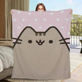 Pusheen Cat Plush Blanket Ultra Soft Flannel Fabric Adorable Kawaii Design Perfect Couples Gift For Anime Fans Cuddle Essential Cozy Nights Snuggle Companion office nap cover flannel portable throw blanket